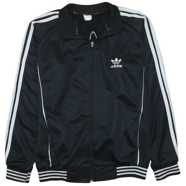 Adidas 90's Vintage Striped Sleeve Black Sweatshirt Medium