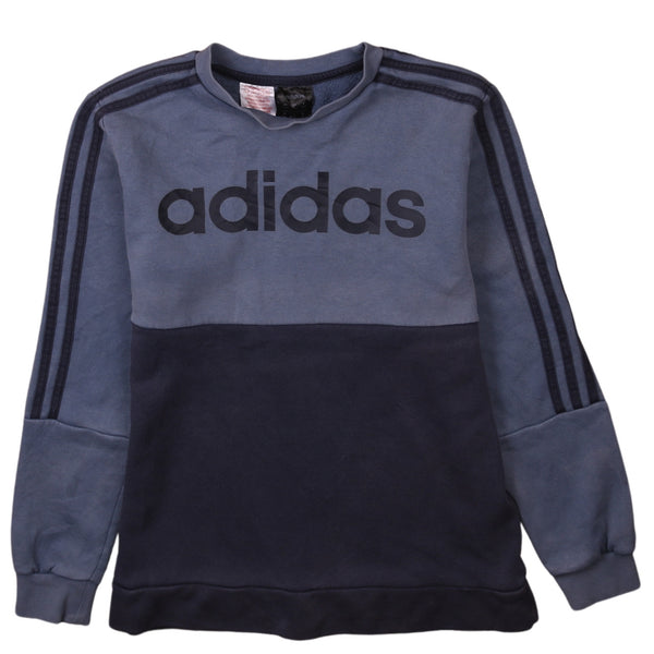 Adidas Vintage 90's Blue Spellout Crew Neck Sweatshirt Women's Large