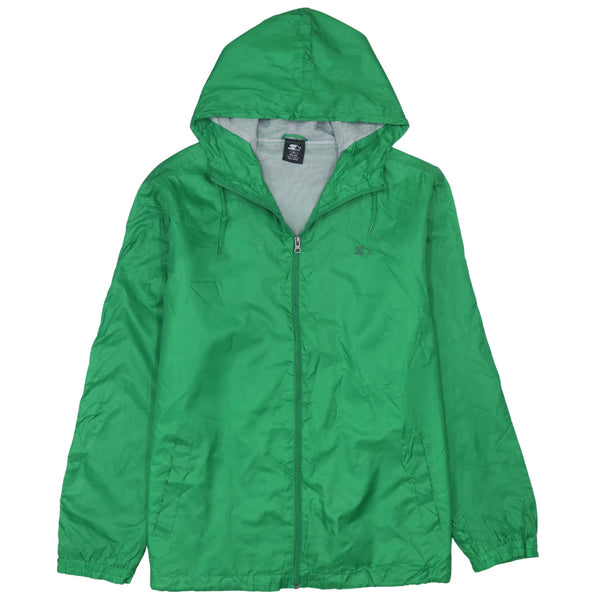 Vintage Starter 90's Green Hooded Full Zip Up Windbreaker Jacket Large