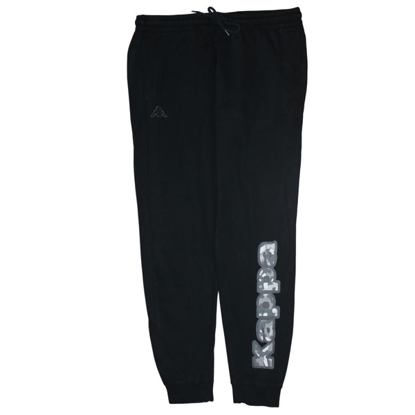 Kappa 90's Elasticated Waistband Drawstrings Casual Joggers / Sweatpants 34 Black