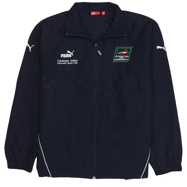 Puma 90's Lightweight Full Zip Up Windbreaker Large Navy Blue