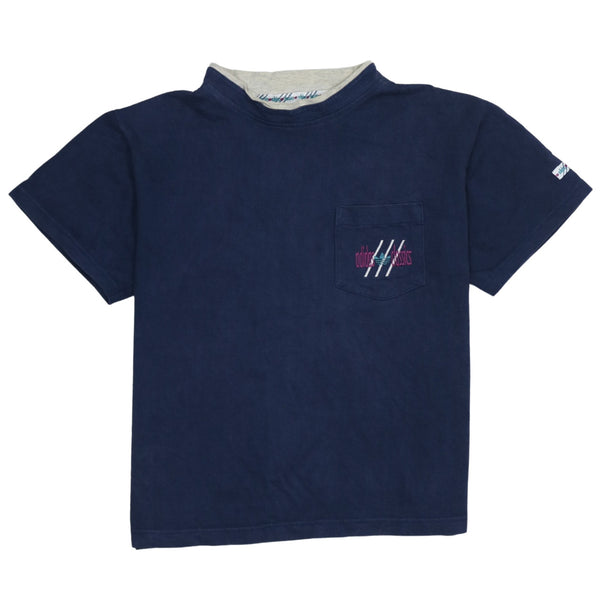 Adidas 90's Short Sleeves Crew Neck T Shirt Large  Navy Blue