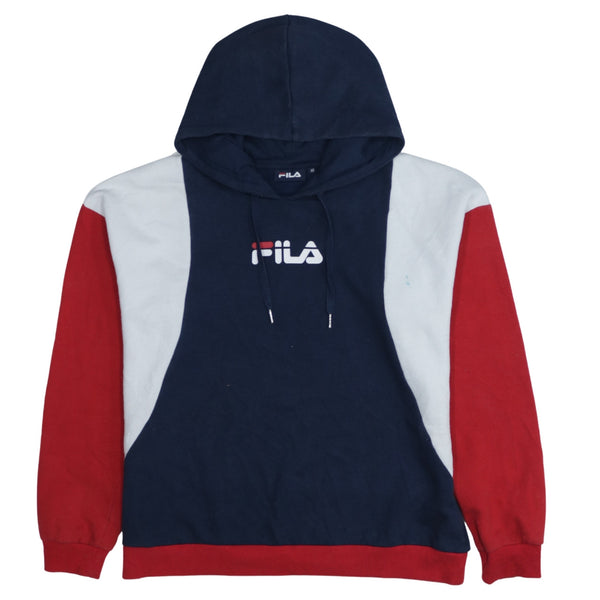 Fila Blue 90's Vintage Lightweight Pullover Hoodie Medium