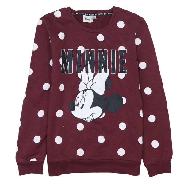 Vintage 90's Disney Minnie Mouse Burgundy Red Sweatshirt Size XS