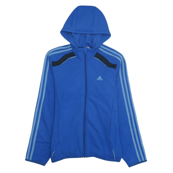 Adidas 90's Blue Striped Sleeve Full Zip Hoodie Men's Small Vintage Retro