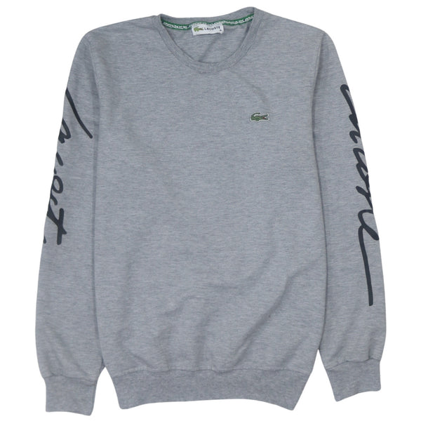 Vintage Lacoste 90's Women's XLarge Grey Cotton Crew Neck Sweatshirt