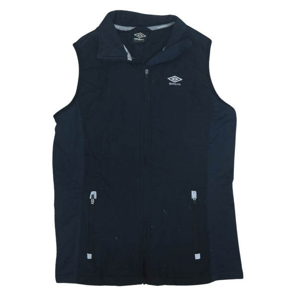 Vintage Umbro 90's Black Sleeveless Zip-Up Gilet Women's Small