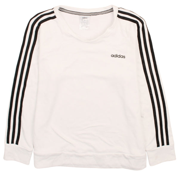 Adidas Vintage 90's White Striped Sleeve Sweatshirt Women's Large