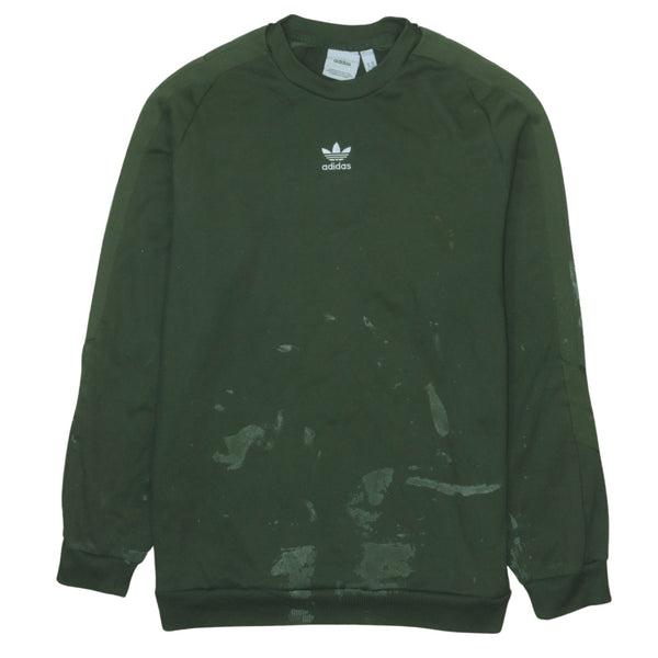 Adidas Vintage 90's Green Crew Neck Sweatshirt Men's Medium Cotton