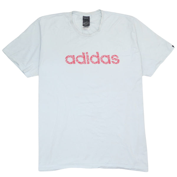 Adidas 90's Spellout Short Sleeves T Shirt XXLarge (2XL) Blue