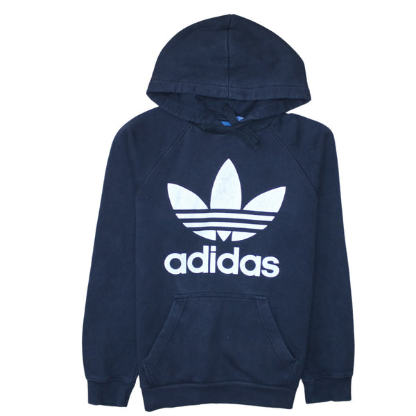 Adidas 90's Spellout Pullover Hoodie Small Navy Blue