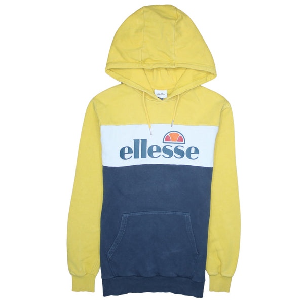 Ellesse 90's Spellout Pullover Hoodie Small Navy Blue
