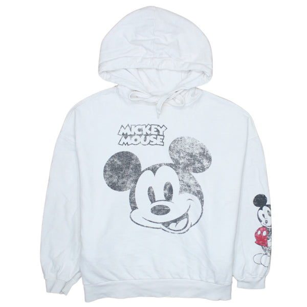 Disney 90's Mickey Mouse Pullover Hoodie Medium White
