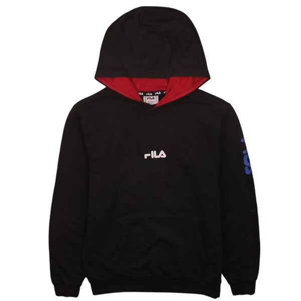 Fila 90's Vintage Black Sportswear Pullover Hoodie Women's Medium