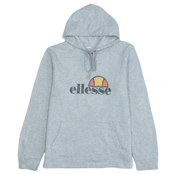 Ellesse 90's Vintage Spellout Pullover Hoodie Small Grey