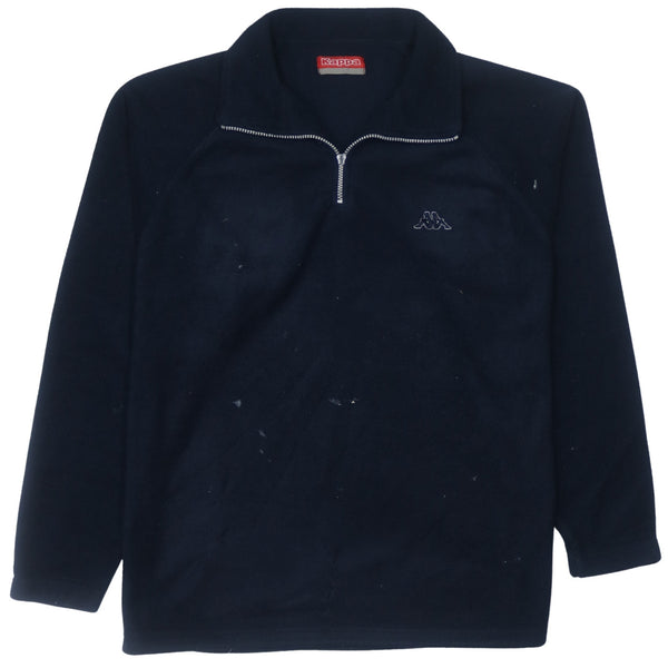 Kappa 90's Vintage Quarter-Zip Hiking Fleece Jumper Large Navy Blue