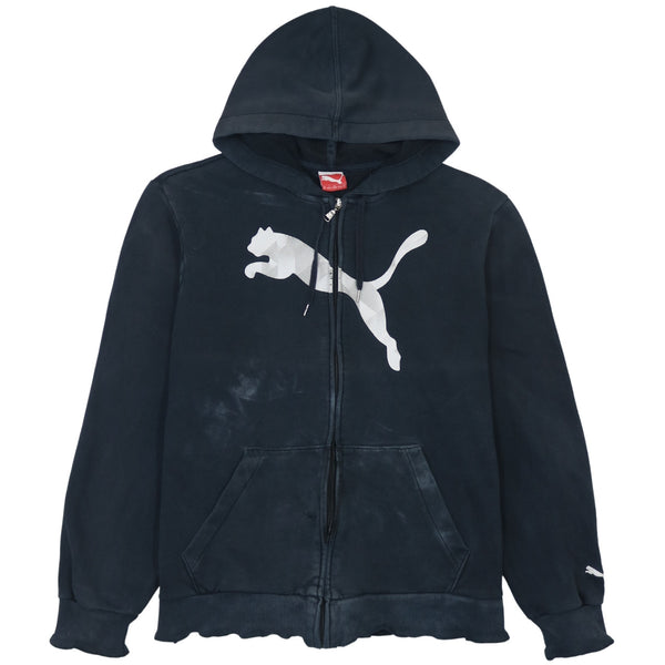 Puma 90's Spellout Full Zip Up Hoodie XLarge Black