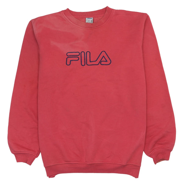 Vintage Fila 90's Crew Neck Sweatshirt Red Men's XLarge Spellout