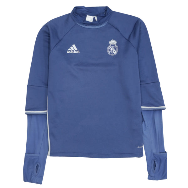 Adidas 90s Turtle Neck Lightweight Sweatshirt Blue Vintage Medium