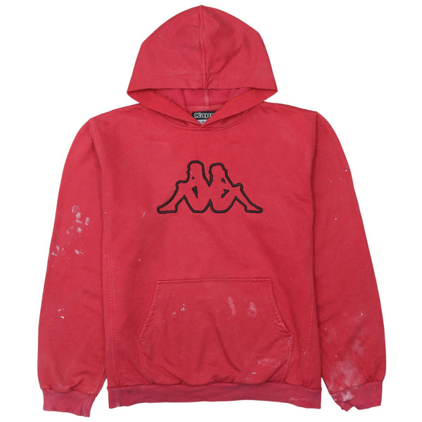 Vintage Kappa 90's Spellout Pullover Hoodie, Large, Red