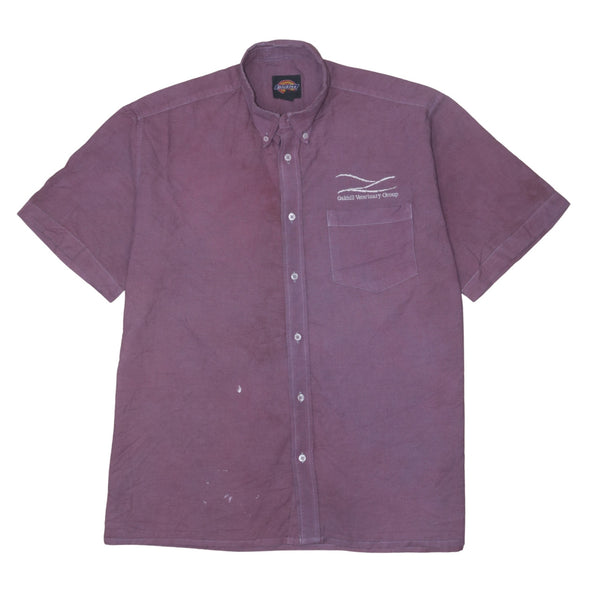 Dickies 90's Purple Button-Up Cotton T Shirt XXL Short Sleeves