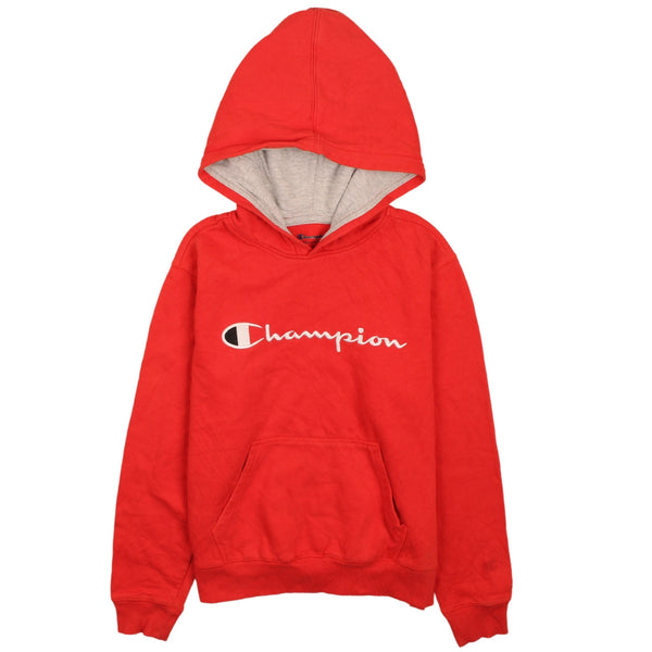 Vintage Champion 90s Red Pullover Spellout Hoodie Large Women's