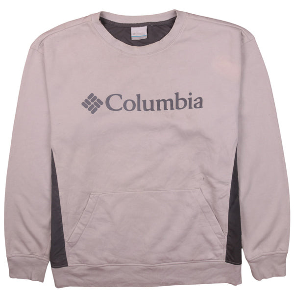 Columbia 90's Grey Spellout Crew Neck Sweatshirt Men's XL Vintage