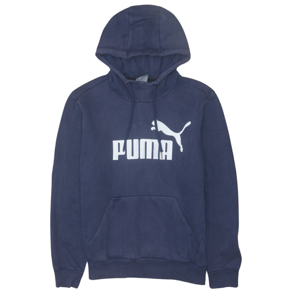 Puma Vintage 90's Spellout Pullover Hoodie XSmall Navy Blue Men's