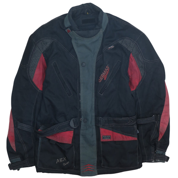 Men's Large Active 90's Black Vintage Heavyweight Motorcycle Jacket