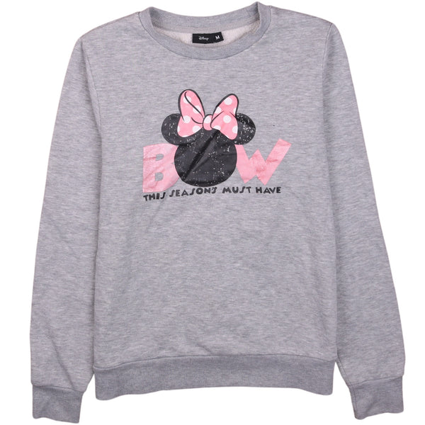 Vintage Disney 90's Minnie Mouse Grey Medium Crew Neck Sweatshirt