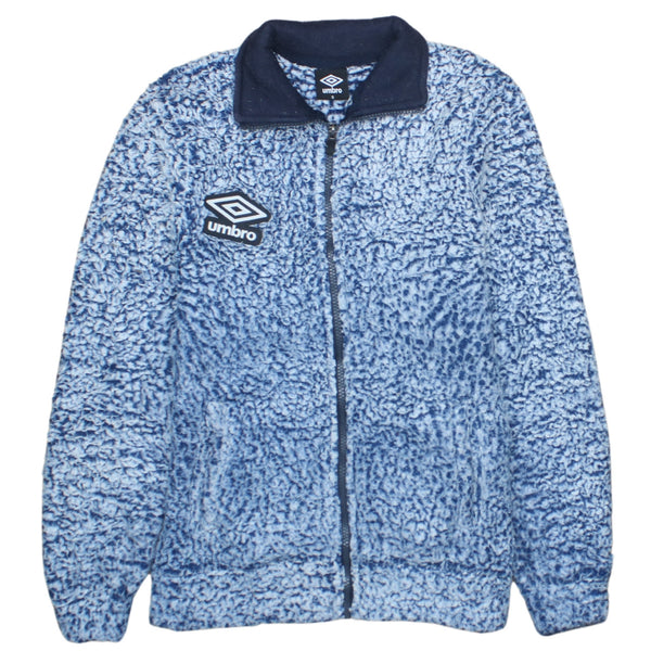 Umbro 90's Vintage Blue Fleece Hiking Full Zip Jumper Small