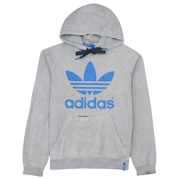 Adidas 90's Spellout Pullover Hoodie Small Grey