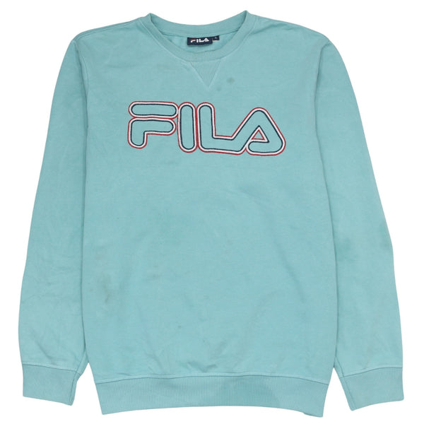 Fila 90's Vintage Blue Spellout Crew Neck Sweatshirt Men's XL