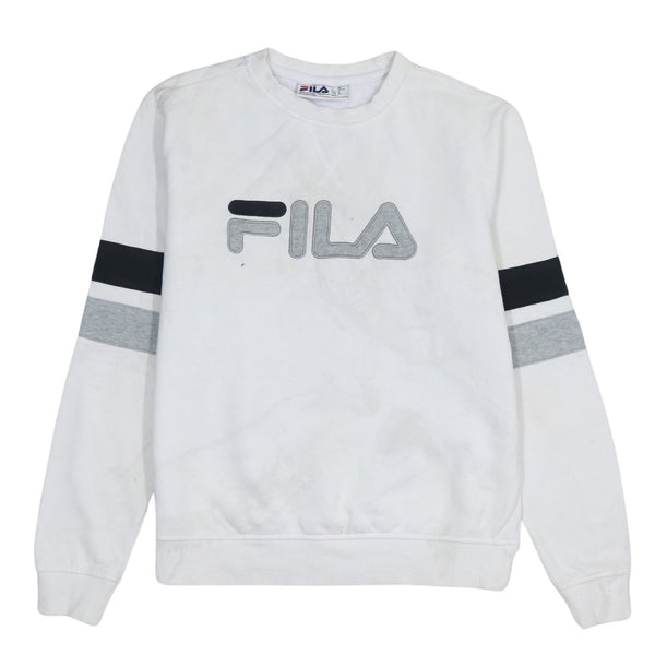 Fila 90's Spellout Crew Neck Sweatshirt Small White
