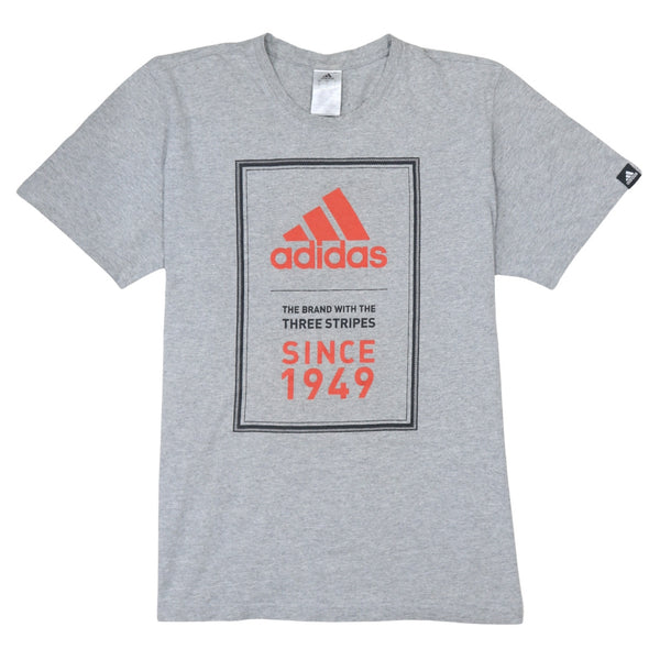 Adidas 90's Spellout Short Sleeves T Shirt Large Grey