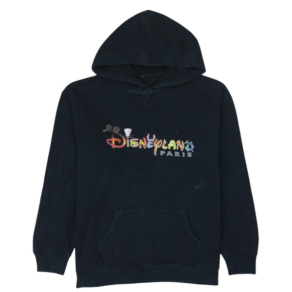 Disney 90's Spellout Pullover Hoodie Large Black