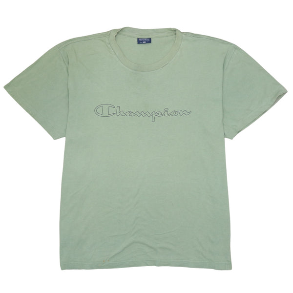 Champion 90's Spellout Short Sleeves T Shirt XXLarge (2XL) Green