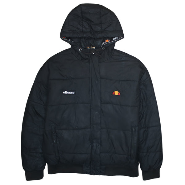 Ellesse 90's Lightweight Full Zip Up Puffer Jacket Large  Black