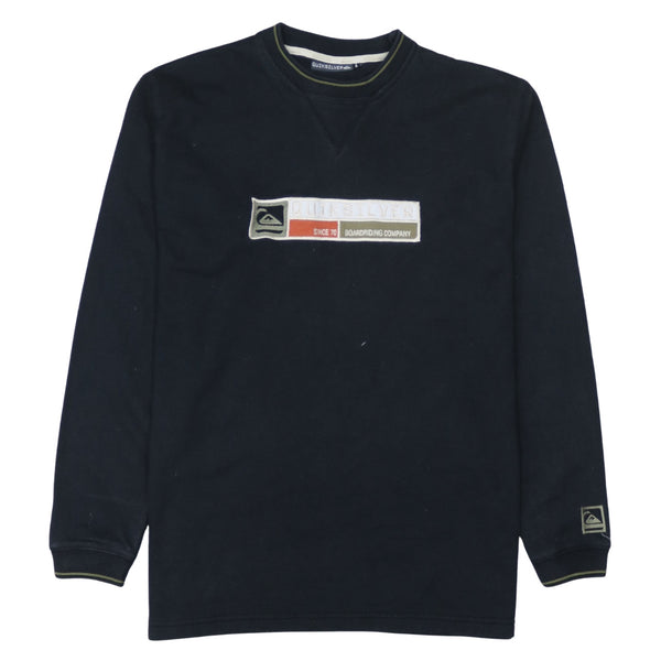 QuikSilver 90's Lightweight Crew Neck Sweatshirt Large Black