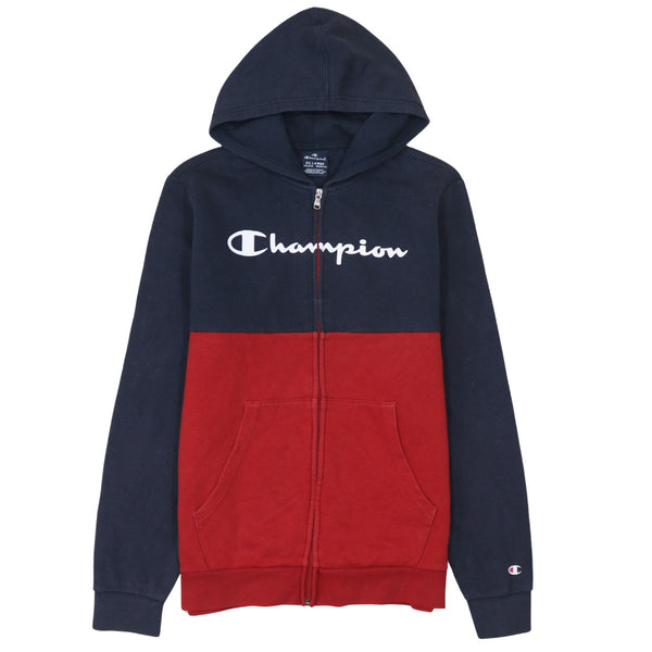 Champion 90's Spellout Full Zip Up Hoodie XXLarge (2XL) Navy Blue