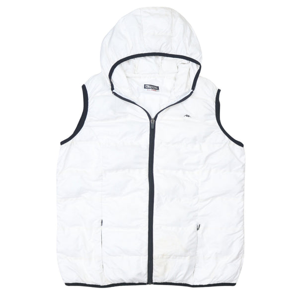 Kappa 90's Vest Sleeveless Full Zip Up Gilet XLarge White