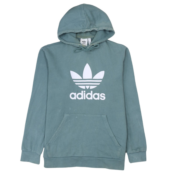 Adidas 90's Spellout Pullover Hoodie Large Blue