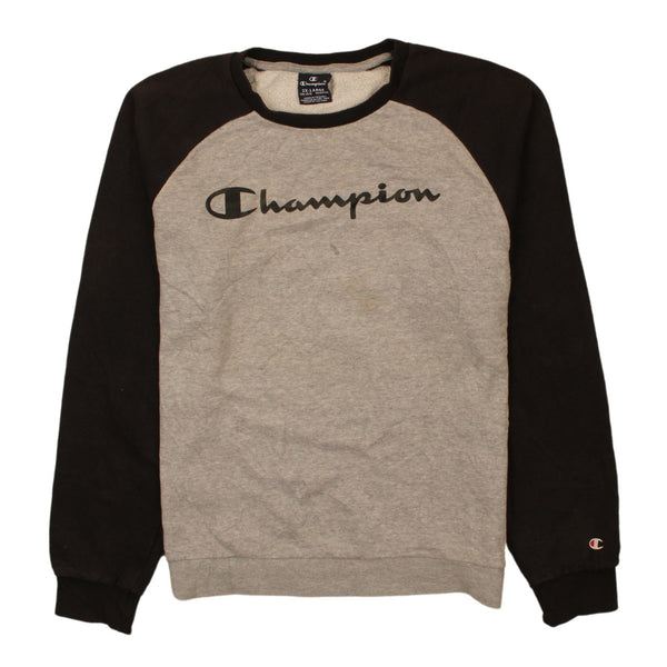 Champion 90's Vintage Grey Spellout Crew Neck Sweatshirt XXLarge 2XL