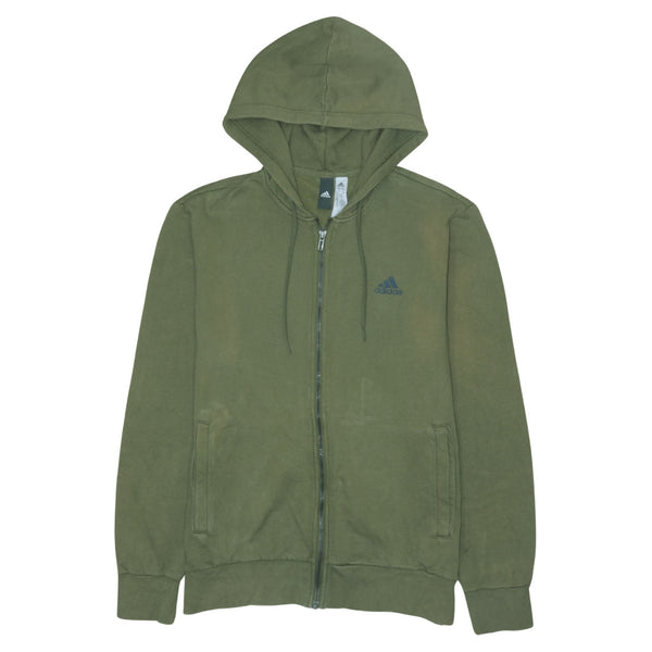 Adidas Vintage 90's Full Zip Lightweight Hoodie Women's Medium Khaki