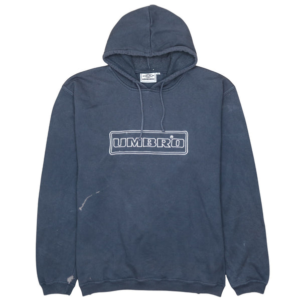 Umbro 90's Spellout Pullover Hoodie XLarge Navy Blue