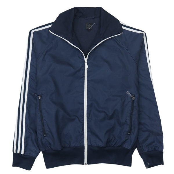Adidas 90's Striped Sleeve Full Zip Up Windbreaker Large Navy Blue