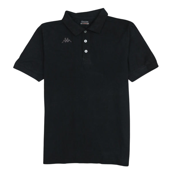 Kappa 90's Short Sleeves Quarter Button Polo Shirt XLarge Black