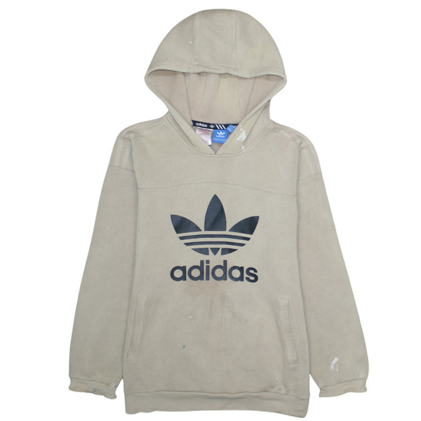 Adidas 90's Spellout Pullover Hoodie XLarge Beige Cream