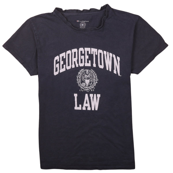 Champion 90's Georgetown Law Short Sleeves T Shirt Large Black