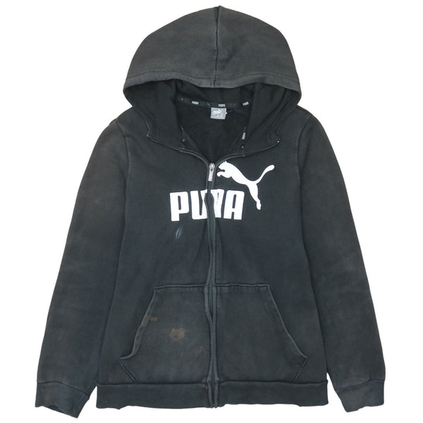 Puma 90's Black Spellout Full Zip Up Women's Hoodie XXLarge 2XL